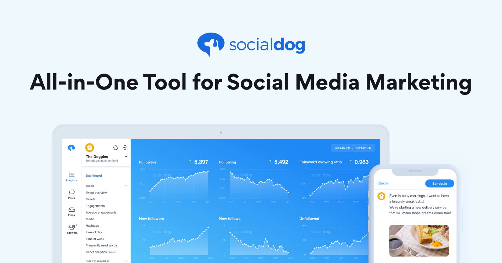 SocialDog : Social Media (X (Twitter) / Instagram / Facebook) Management Tool