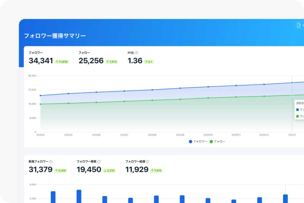 フォロワー獲得サマリー