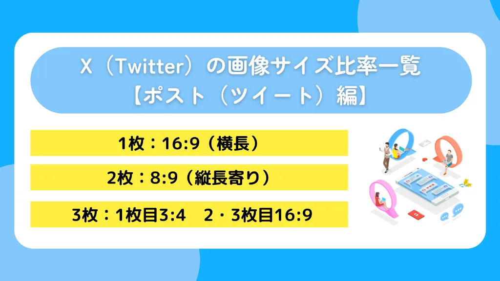 X（Twitter）の画像サイズ比率一覧【ポスト（ツイート）編】