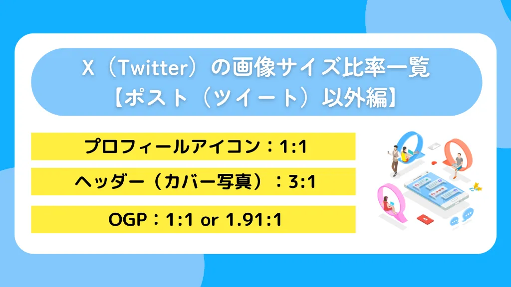 X（Twitter）の画像サイズ比率一覧【ポスト（ツイート）以外編】