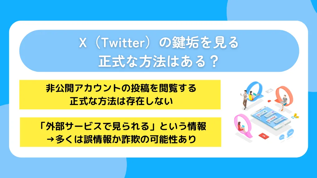 X(Twitter)の鍵垢を見る正式な方法はある?