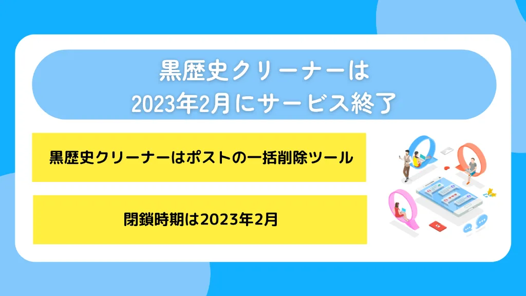 黒歴史クリーナーは2023年2月にサービス終了