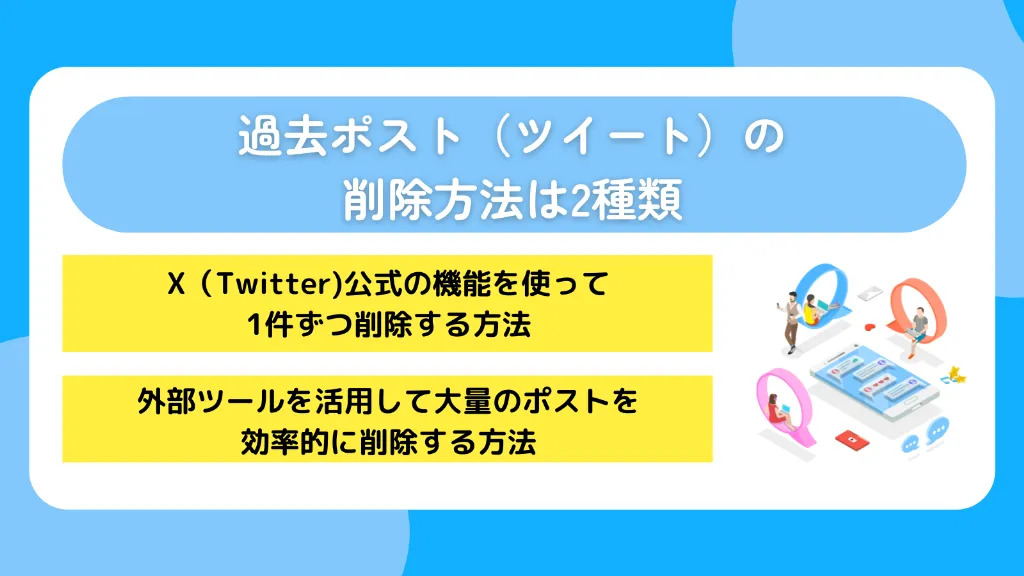 過去ポスト（ツイート）の削除方法は2種類