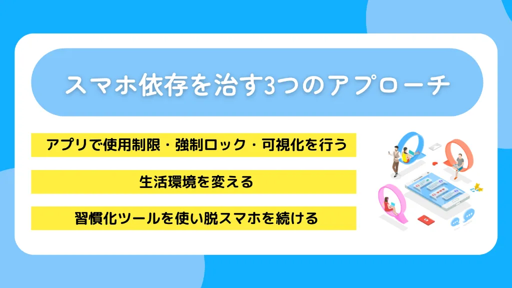 スマホ依存を治す3つのアプローチ