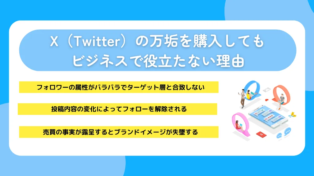 X(Twitter)の万垢を購入してもビジネスで役立たない理由