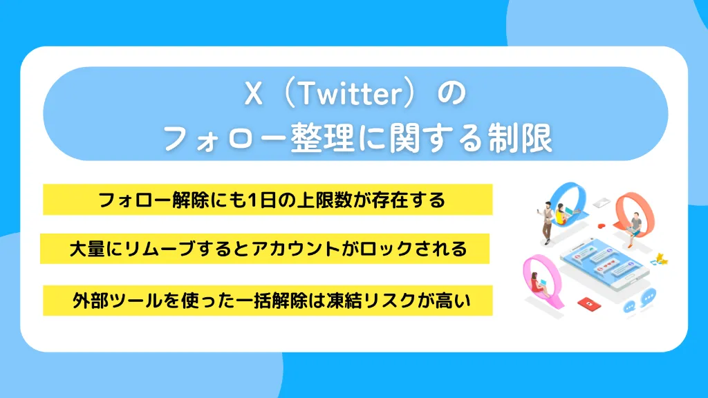 X（Twitter）のフォロー整理（リムーブ）に関する制限