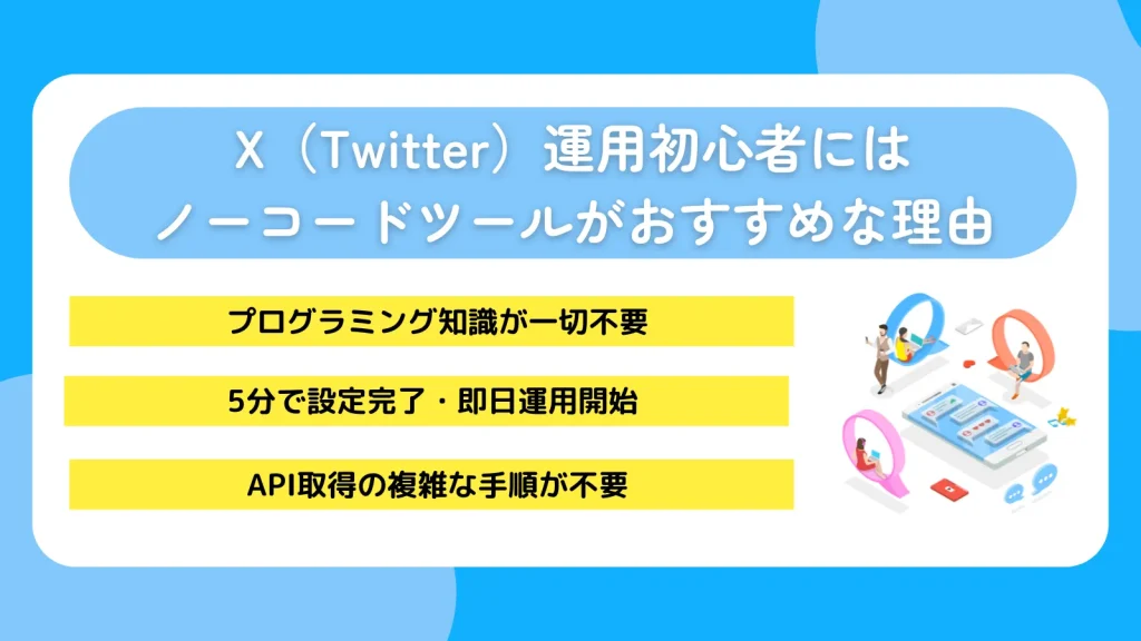 X(Twitter)運用初心者にはノーコードツールがおすすめな理由