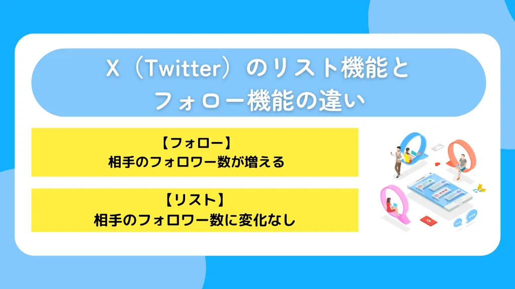 X（Twitter）のリスト機能とフォロー機能の違い